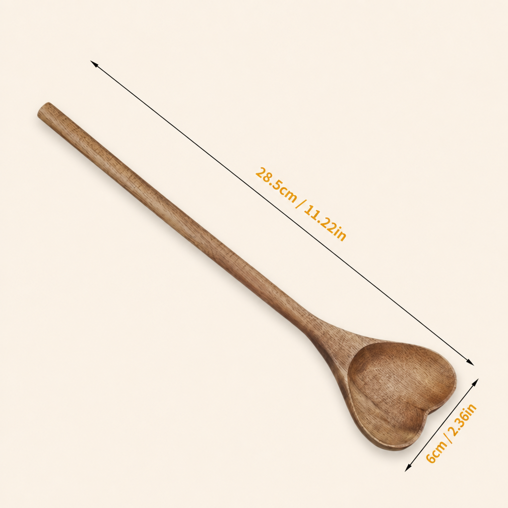 Acacia Wood Heart Shaped Spoon