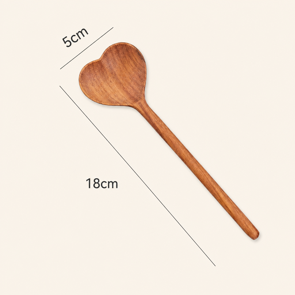 Acacia Wood Heart Shaped Spoon