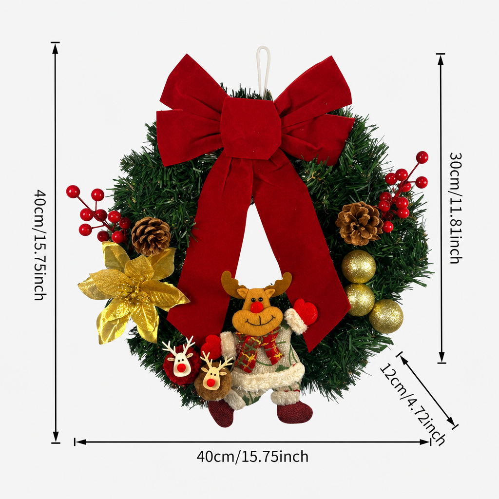 Santa Claus Reindeer Pinecone Christmas Decoration