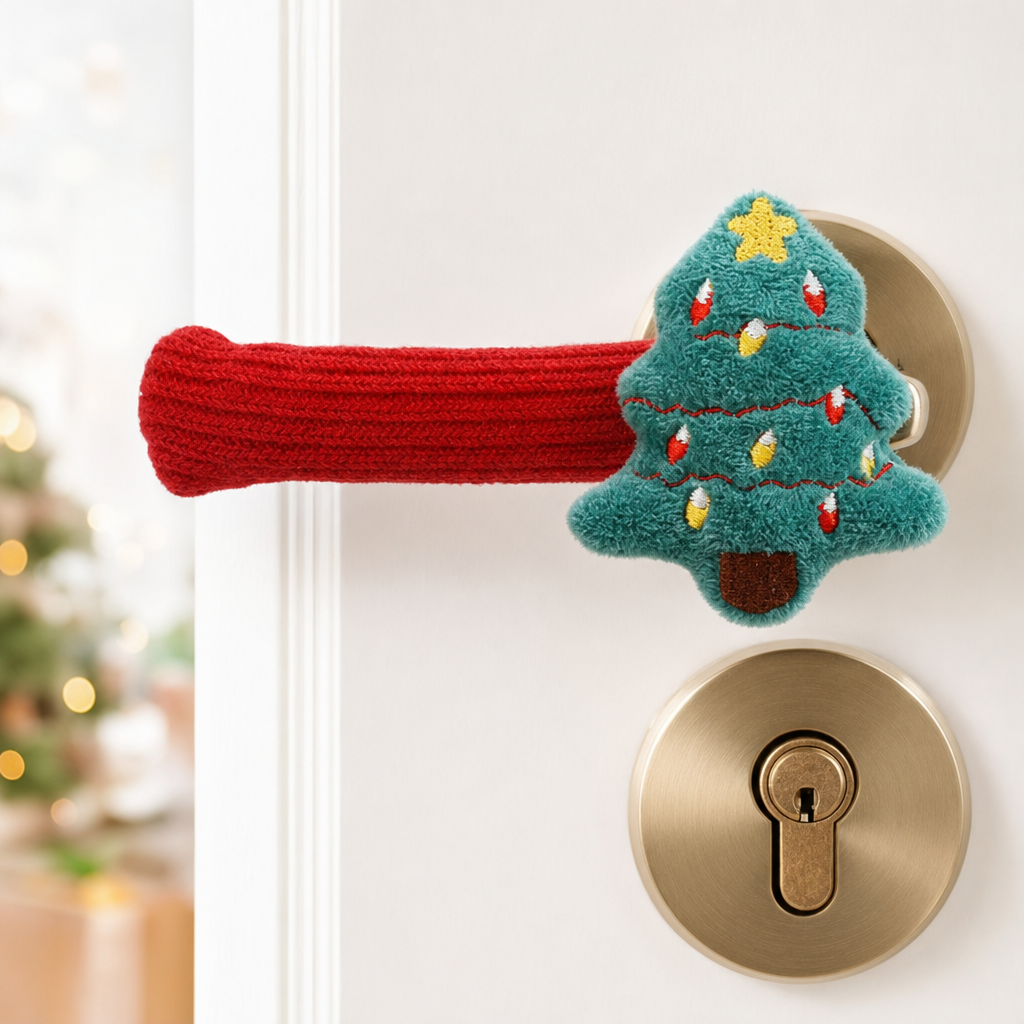 Plush Christmas Door Handle Decoration