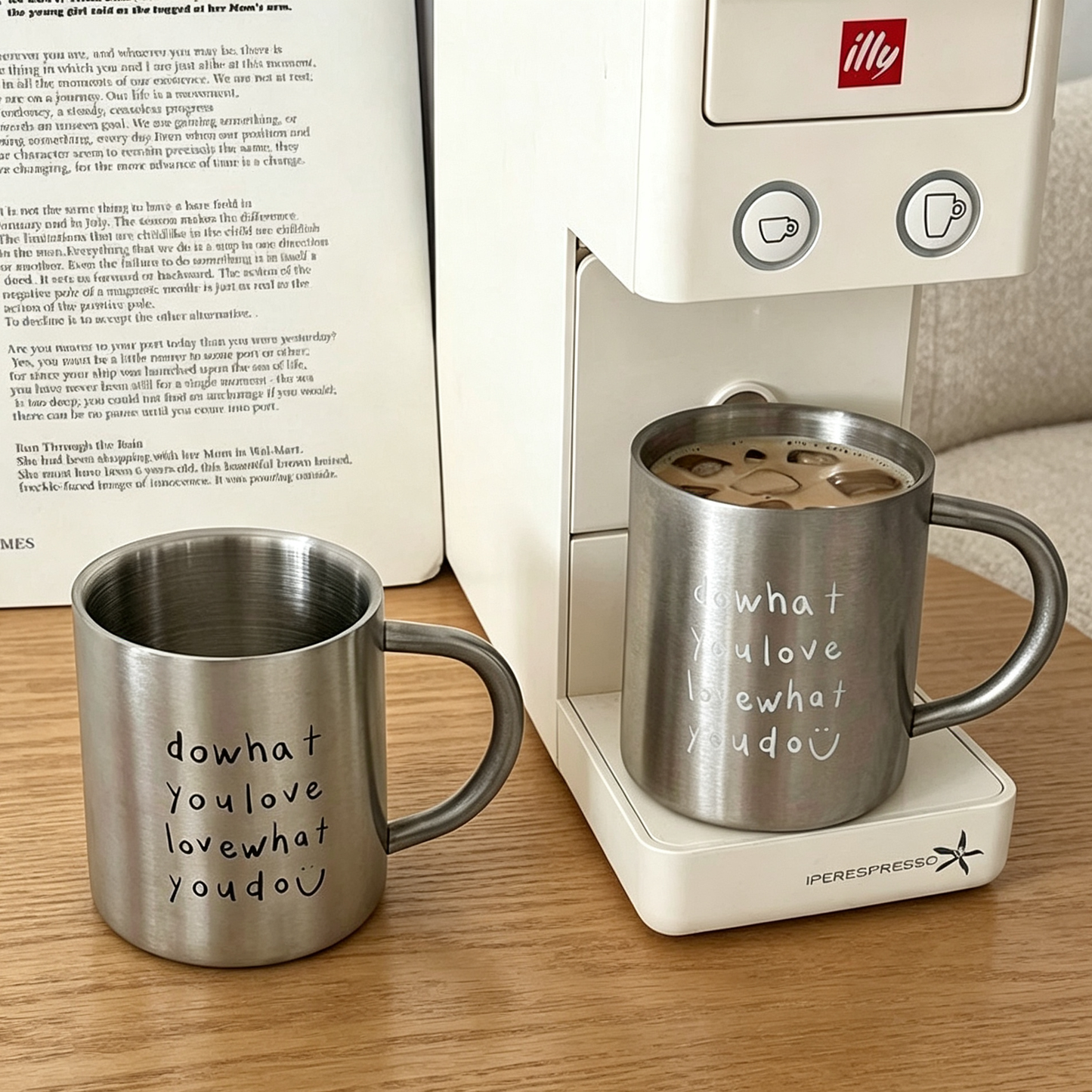 Korean Style 304 Stainless Steel Mug – Minimalist Metal Coffee Cup for Home, Office & Daily Use
