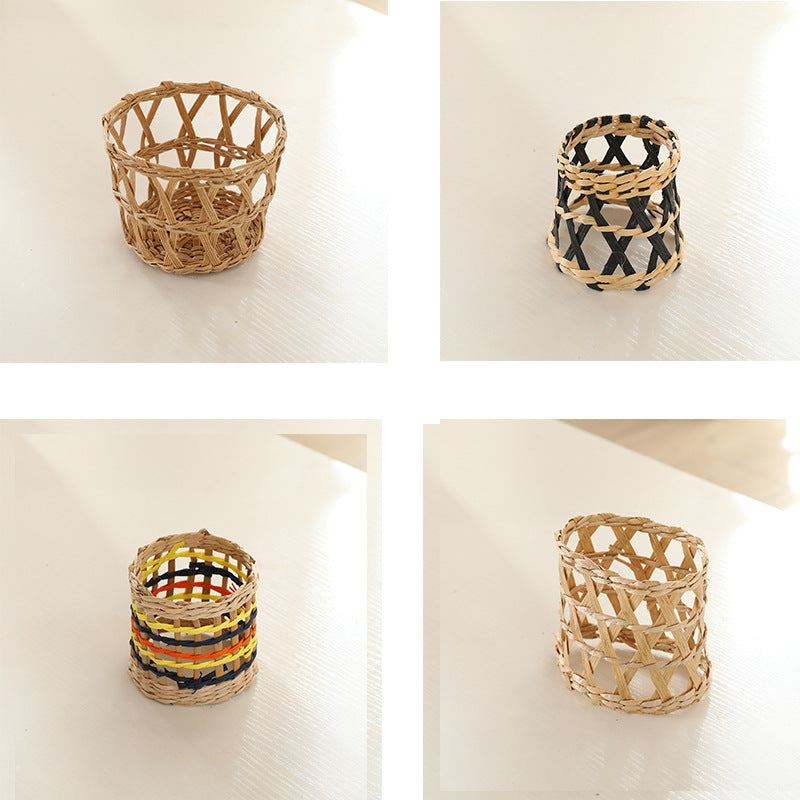Handwoven Vase Cover – Natural Wicker Decorative Vase Sleeve