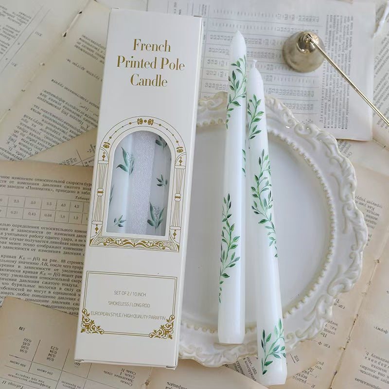 25cm Printed Taper Candles– Set of 2