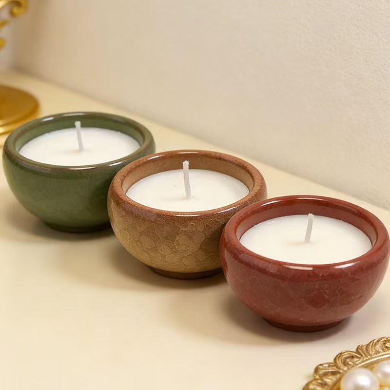 Crackle Ceramic Cup Scented Candle