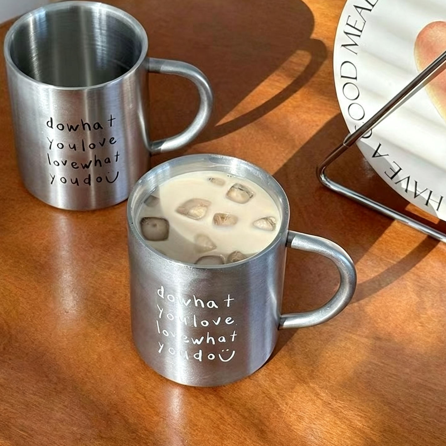 Korean Style 304 Stainless Steel Mug – Minimalist Metal Coffee Cup for Home, Office & Daily Use