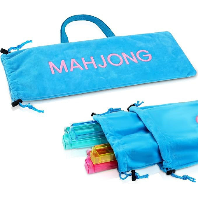 Portable Mahjong Storage Bag with Handle, Large Capacity Mahjong Tile Carrying Case