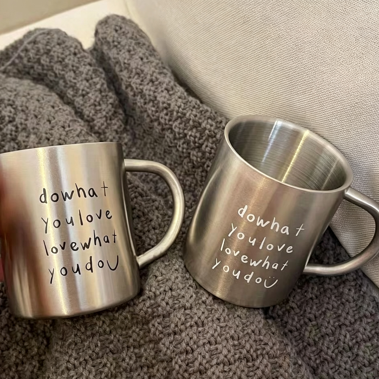 Korean Style 304 Stainless Steel Mug – Minimalist Metal Coffee Cup for Home, Office & Daily Use
