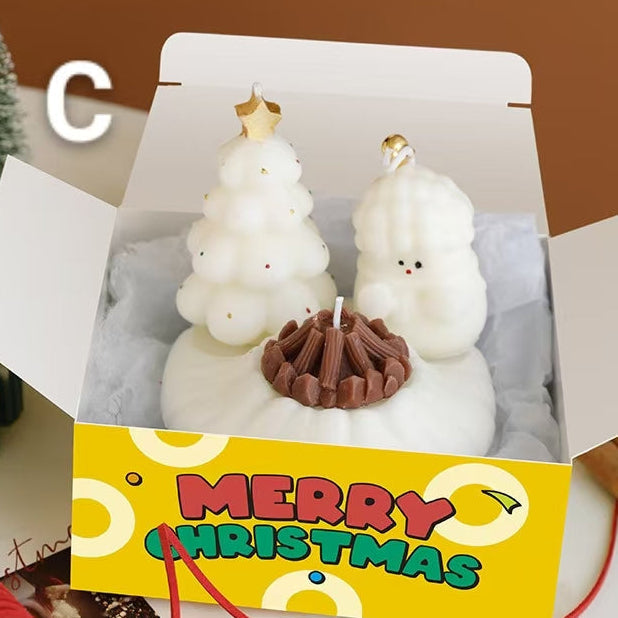 Hand Painted Christmas Candle Gift Set