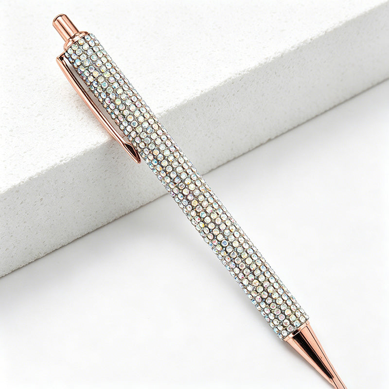 Bling Bling Rhinestone Retractable Ballpoint Pen – Luxury Metal Gift Pen for Office, School & Wedding