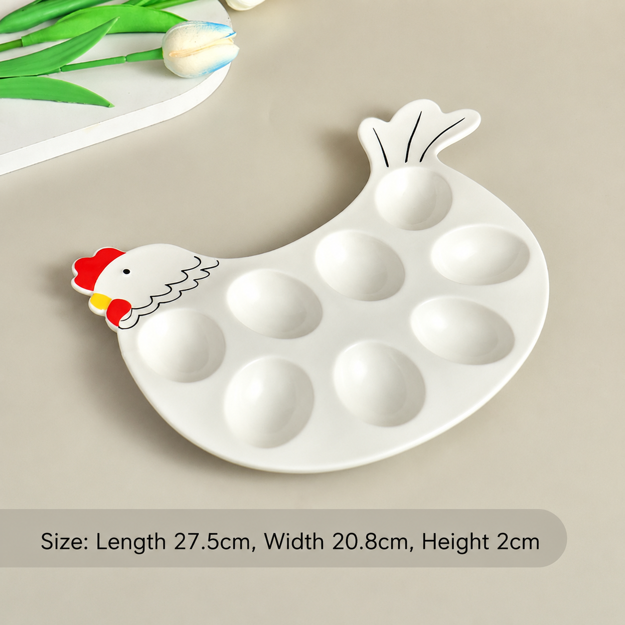 Ceramic Deviled Egg Tray – Easter Egg Display & Serving Plate
