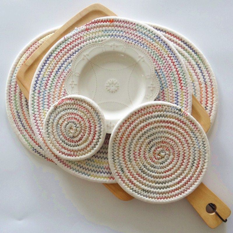 Japanese Cotton Rope Placemat, Round Oval Trivet and Coaster