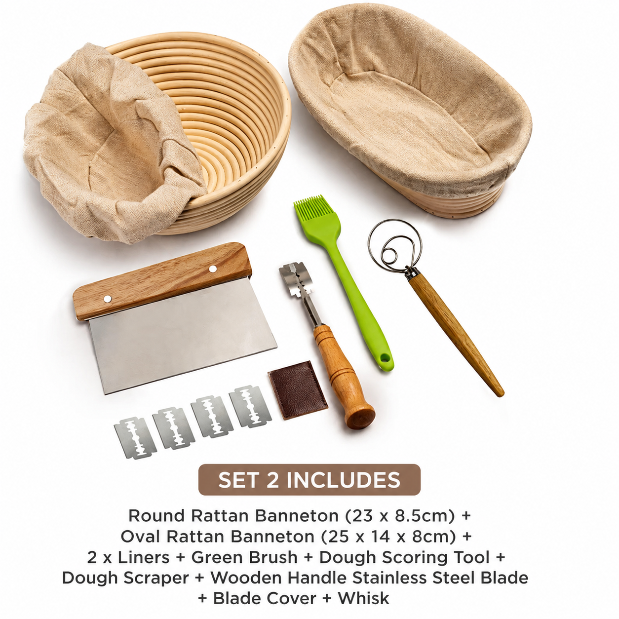Bread Proofing Basket Set – Natural Fermentation Basket for Baking