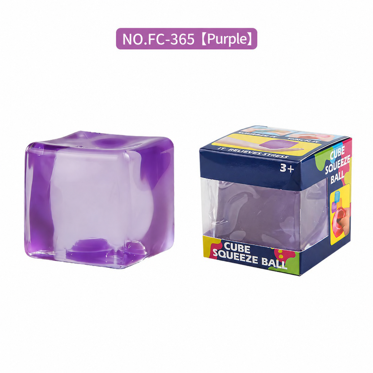 Cube Squeeze Ball Toy – Soft Gel Stress Relief Fidget Toy for Kids Sensory Play, Squishy Cube Anti Stress Toy Party Favor Gift