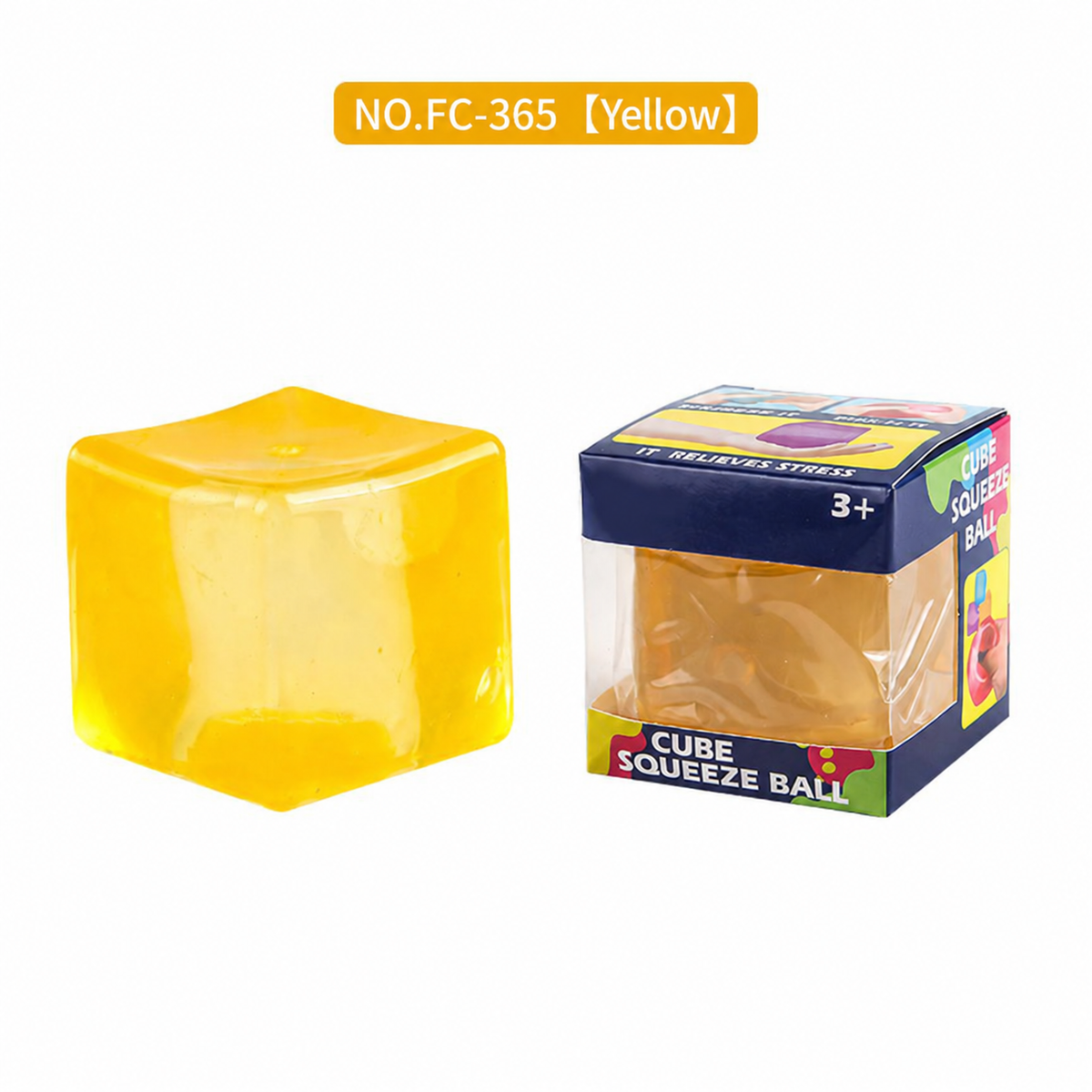 Cube Squeeze Ball Toy – Soft Gel Stress Relief Fidget Toy for Kids Sensory Play, Squishy Cube Anti Stress Toy Party Favor Gift