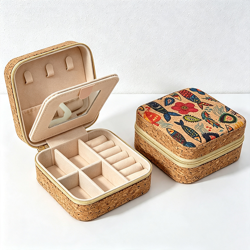 Patterned Travel Jewelry Case – Stackable Organizer for Necklaces & Accessories