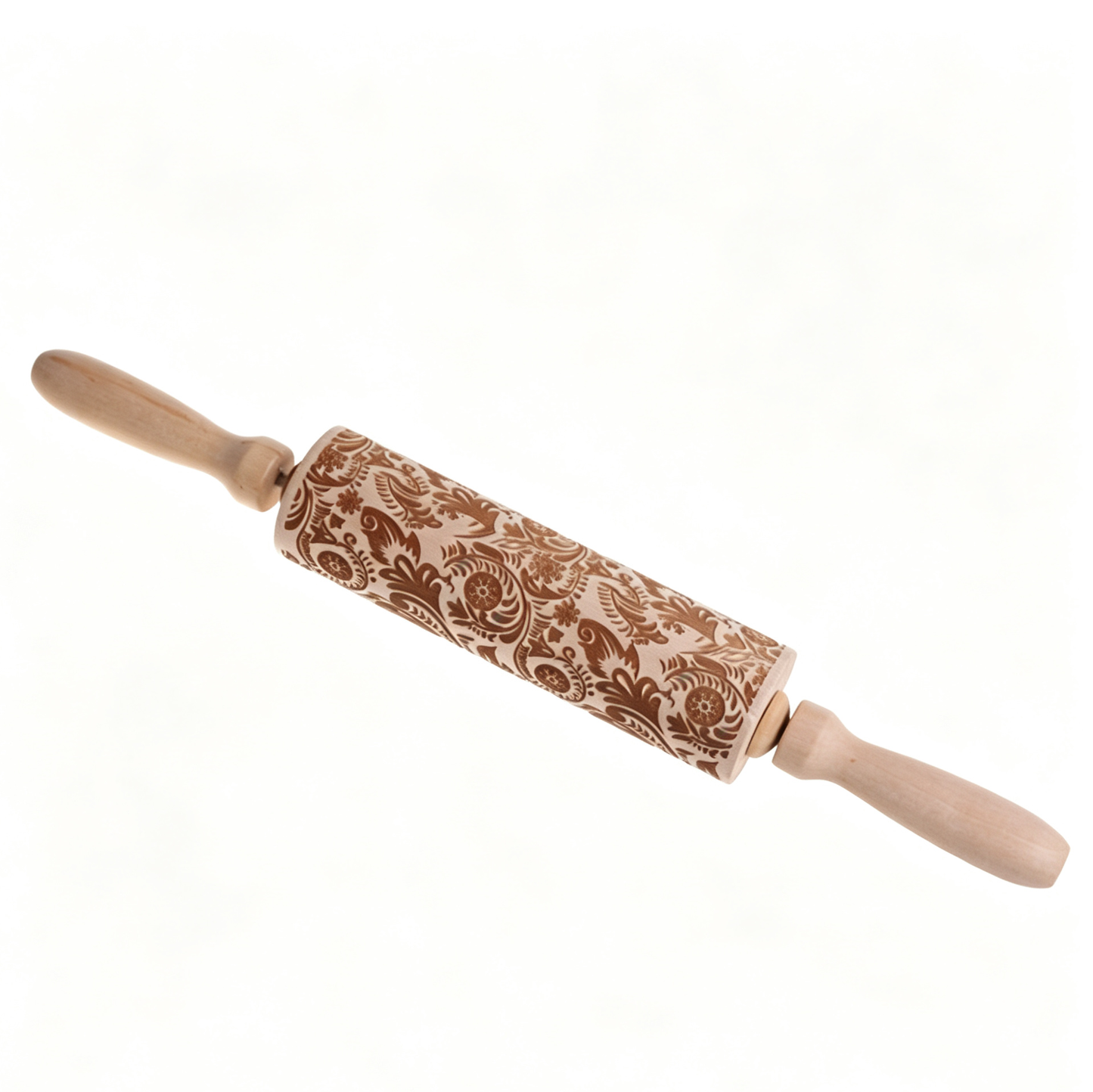 Christmas Wooden Embossing Rolling Pin – Engraved Cookie Dough Roller for Holiday Baking & DIY Crafts