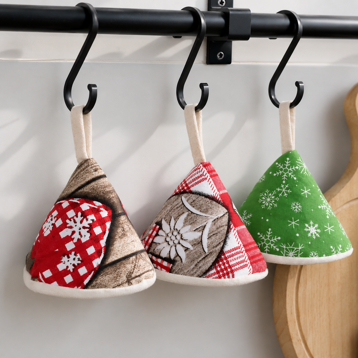 Fabric Pot Lid Cover, Triangular Heat-Resistant Handle Holder