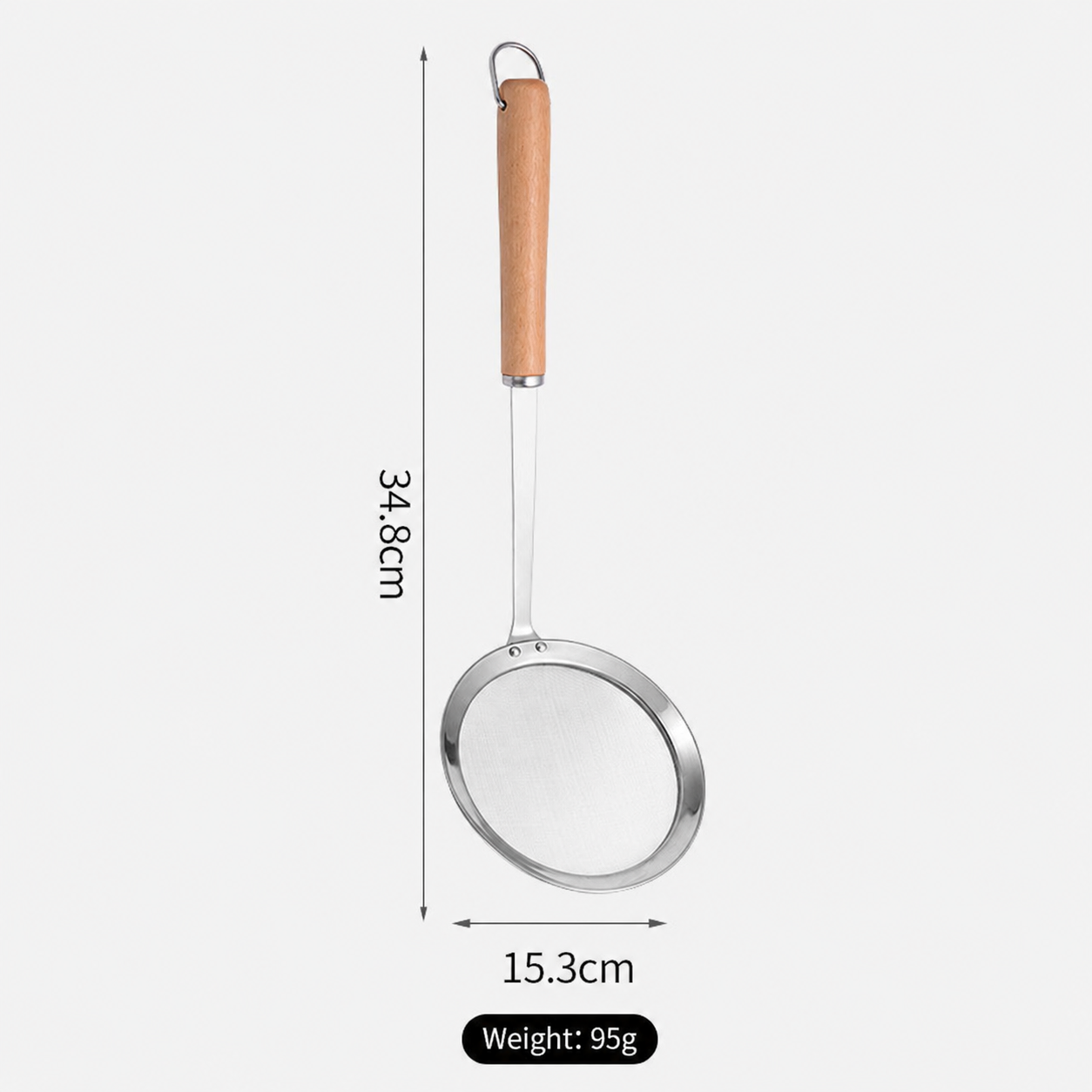 Stainless Steel Mesh Strainer Skimmer, Fine Mesh Oil Filter Ladle for Frying, Soups, Juices, and Tea – Durable & Rust-Proof