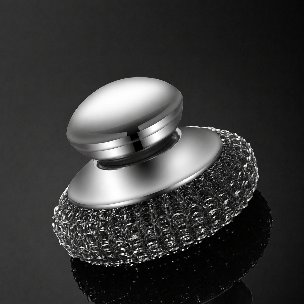 Stainless Steel Pot Scrubber with Replaceable Head, Detachable Kitchen Cleaning Brush for Heavy-Duty Scrubbing, Cast Iron Skillets, Pans, and Grease Removal