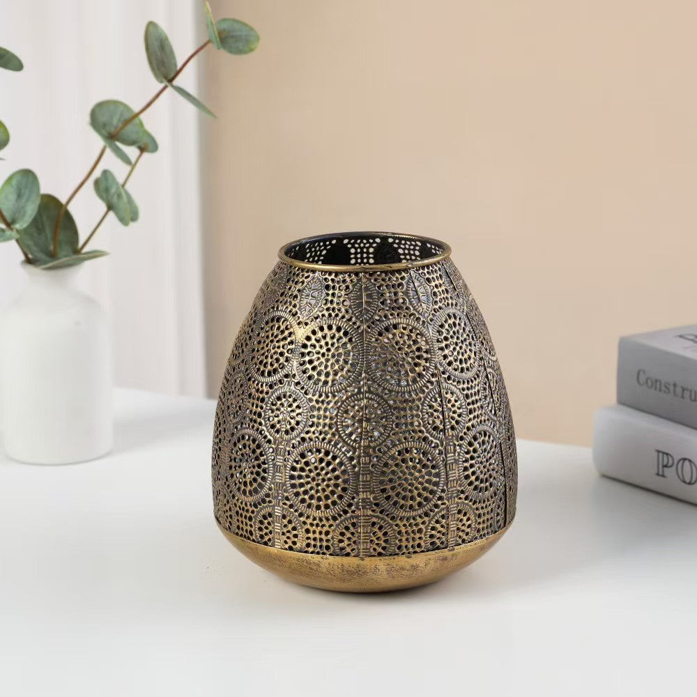 Metal Hollow Carved Candle Holder