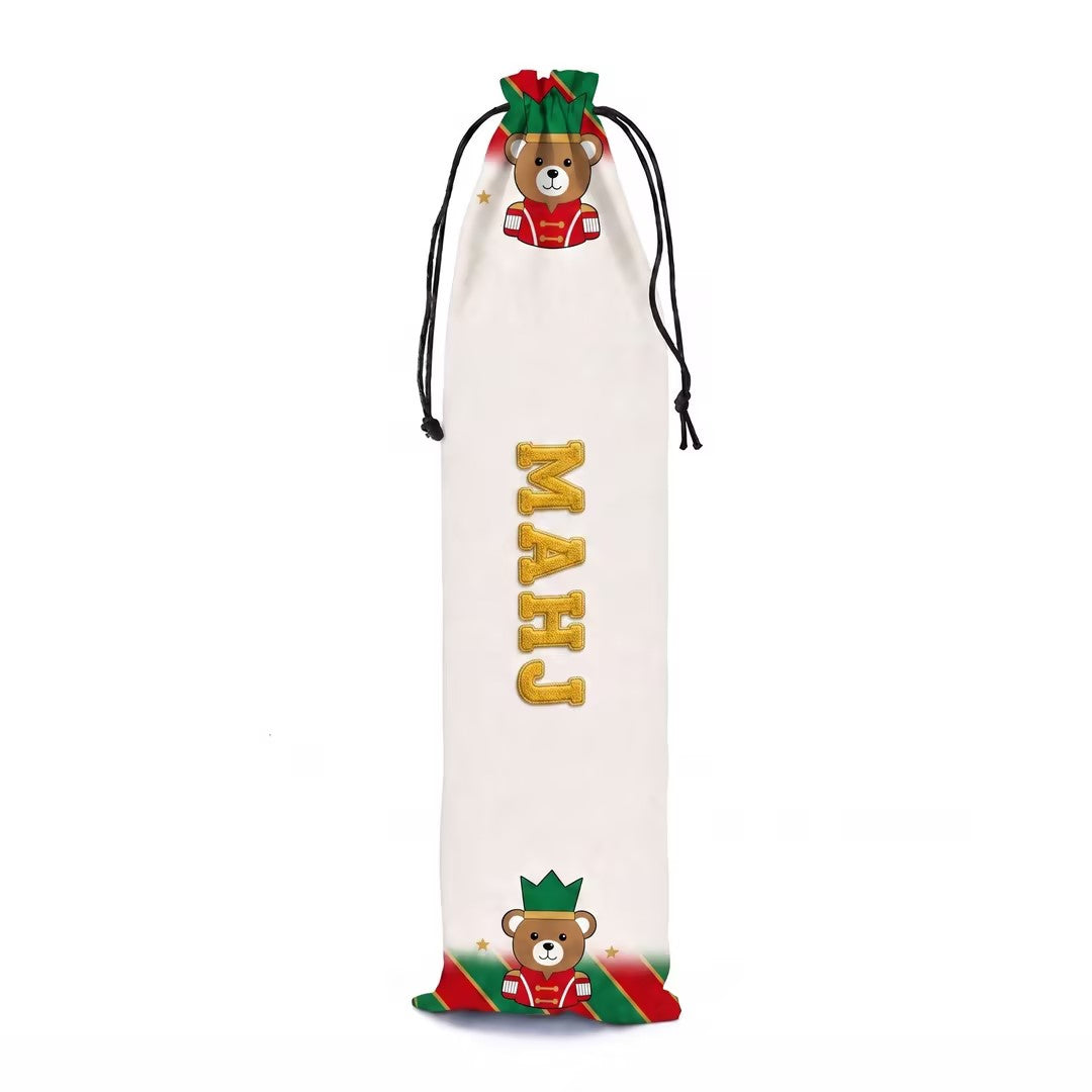 Christmas Tree Pattern Mahjong Storage Bag – Drawstring Velvet Pouch for Mahjong Racks, Game Accessories & Holiday Gift