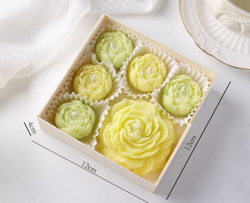 Peony Flower Scented Candle Set
