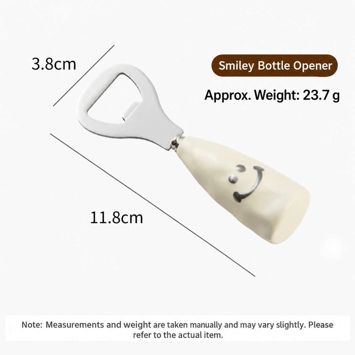 Smiley Face Bottle Opener with Decorative Handle – Stainless Steel Beer Opener