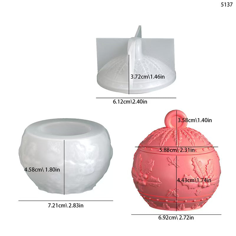 Christmas Bauble Storage Box Silicone Mold DIY Plaster Casting Mold Ornament Shape Craft Mold Holiday Decoration Tool