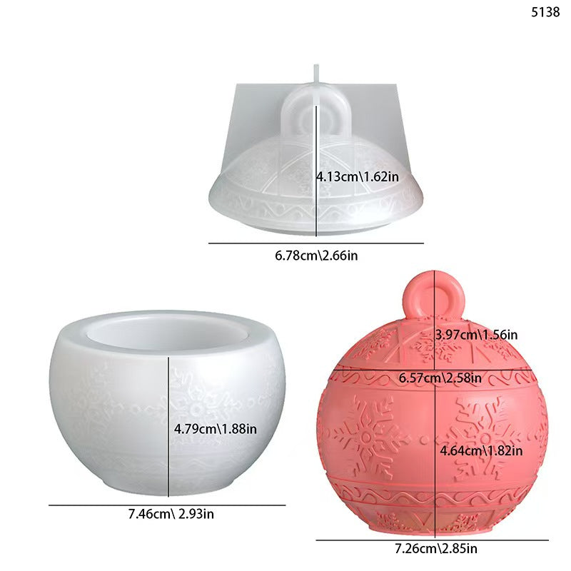 Christmas Bauble Storage Box Silicone Mold DIY Plaster Casting Mold Ornament Shape Craft Mold Holiday Decoration Tool