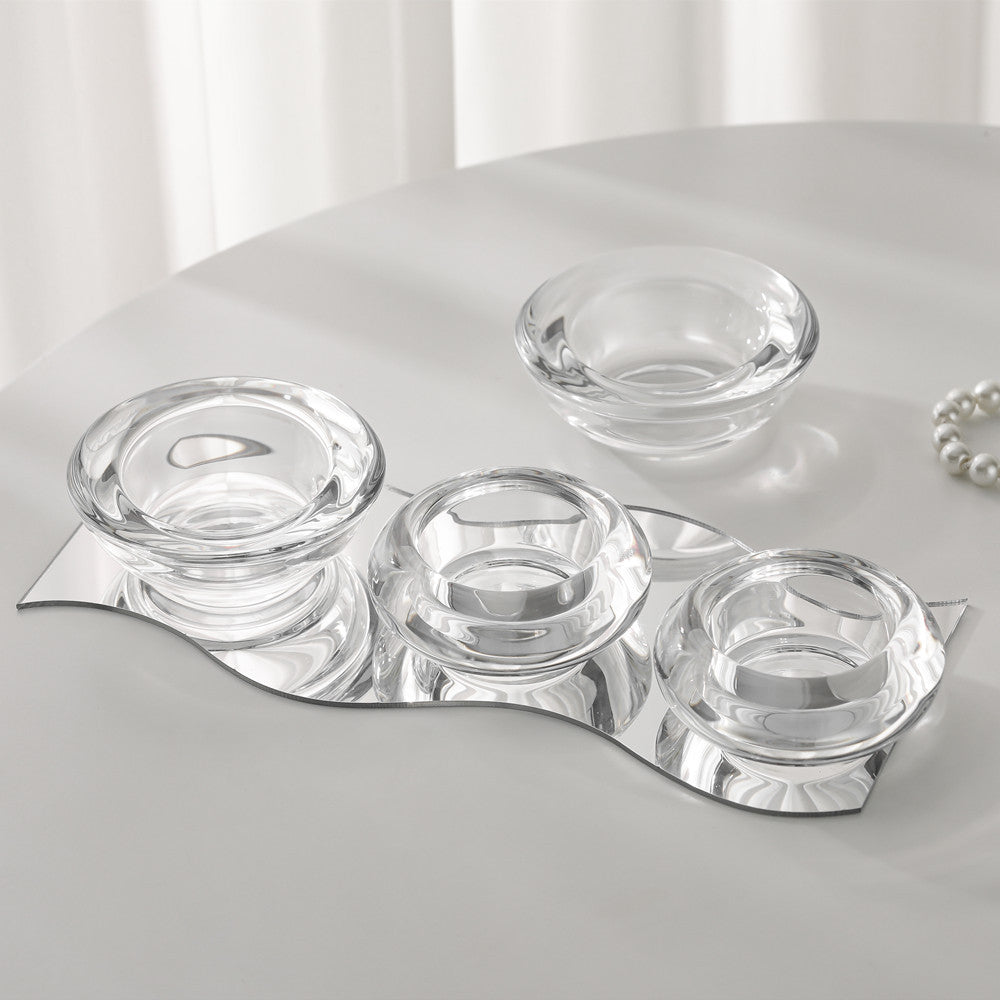 French Vintage Glass Candle Holder