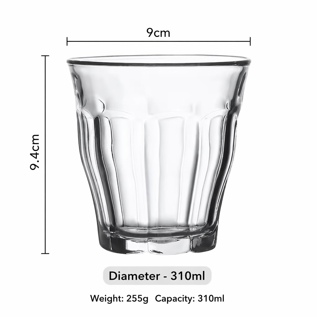 Ribbed Clear Glass Cups – Elegant Drinking Glassware for Coffee, Tea, Cocktails