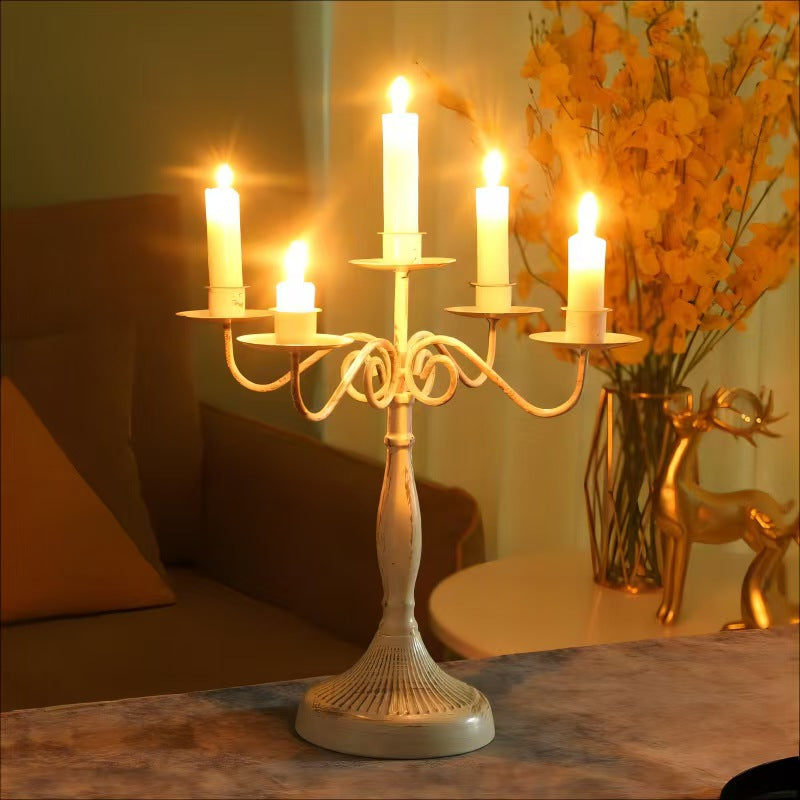 Vintage Single and Three Head Candleholder, Iron Craft Decor