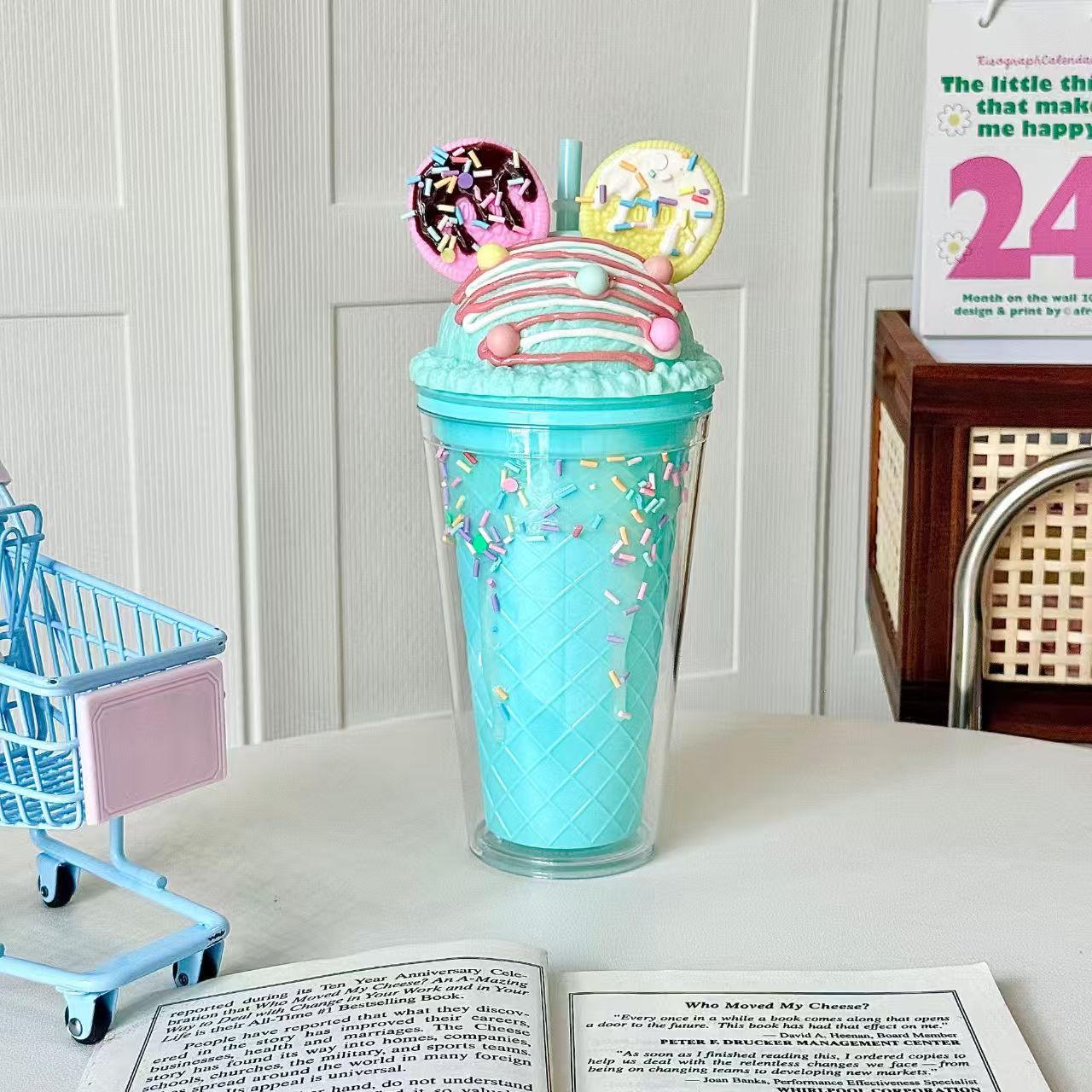 Mickey-Inspired Cute Ice Crush Double Wall Straw Cup – 30oz Summer Portable Plastic Tumbler for Home & Office