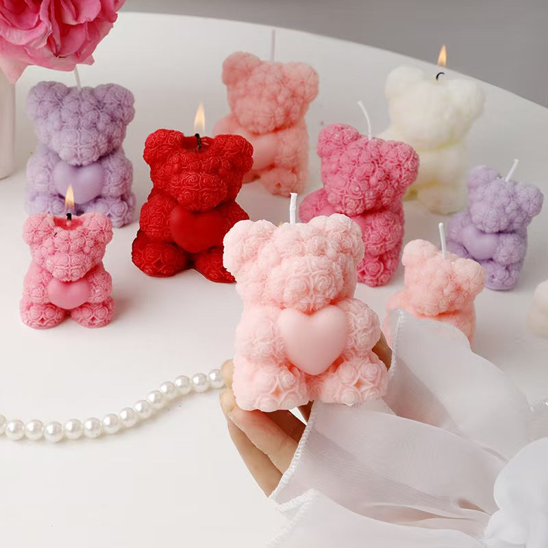 Rose Bear Scented Candle