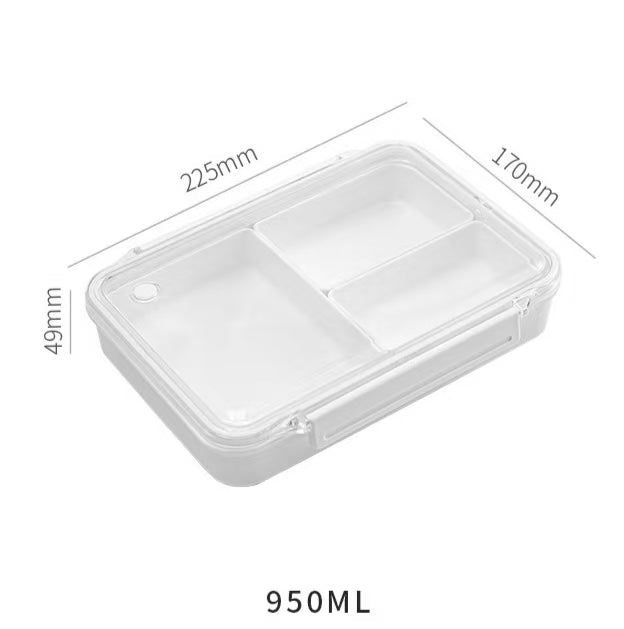 Portable Bento Lunch Box with Compartments Leakproof Food Storage Container for Fruits Snacks Meals