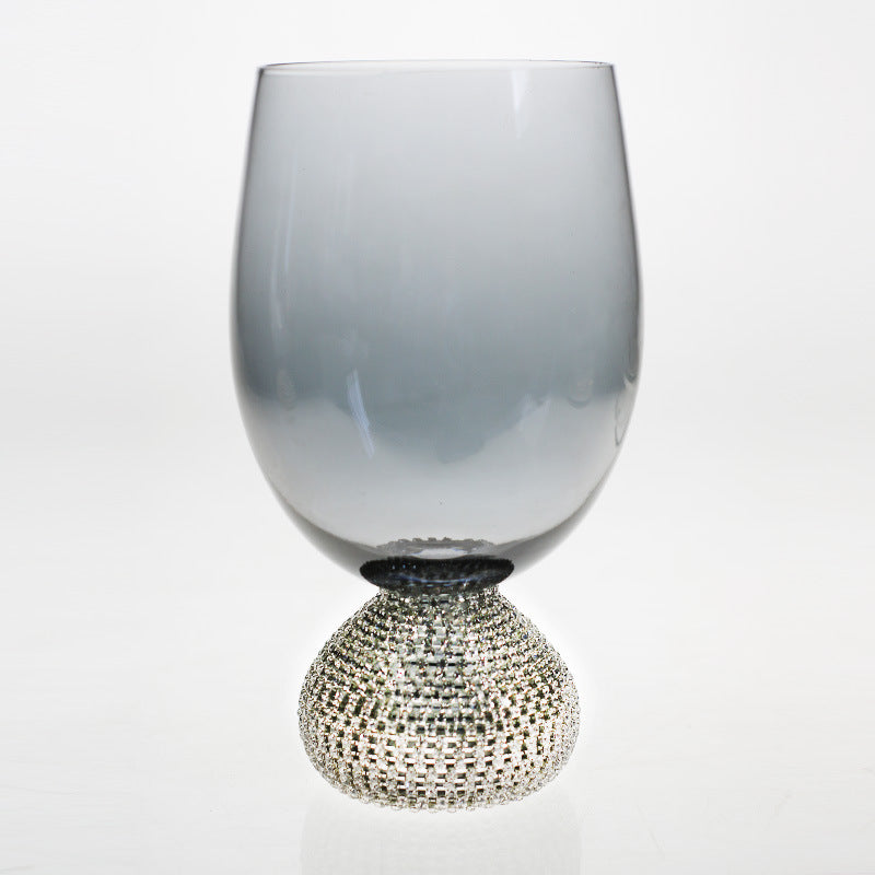 Gold Rim Crystal Goblet with Jewel Accent – Luxury Champagne, Wine & Dessert Glass