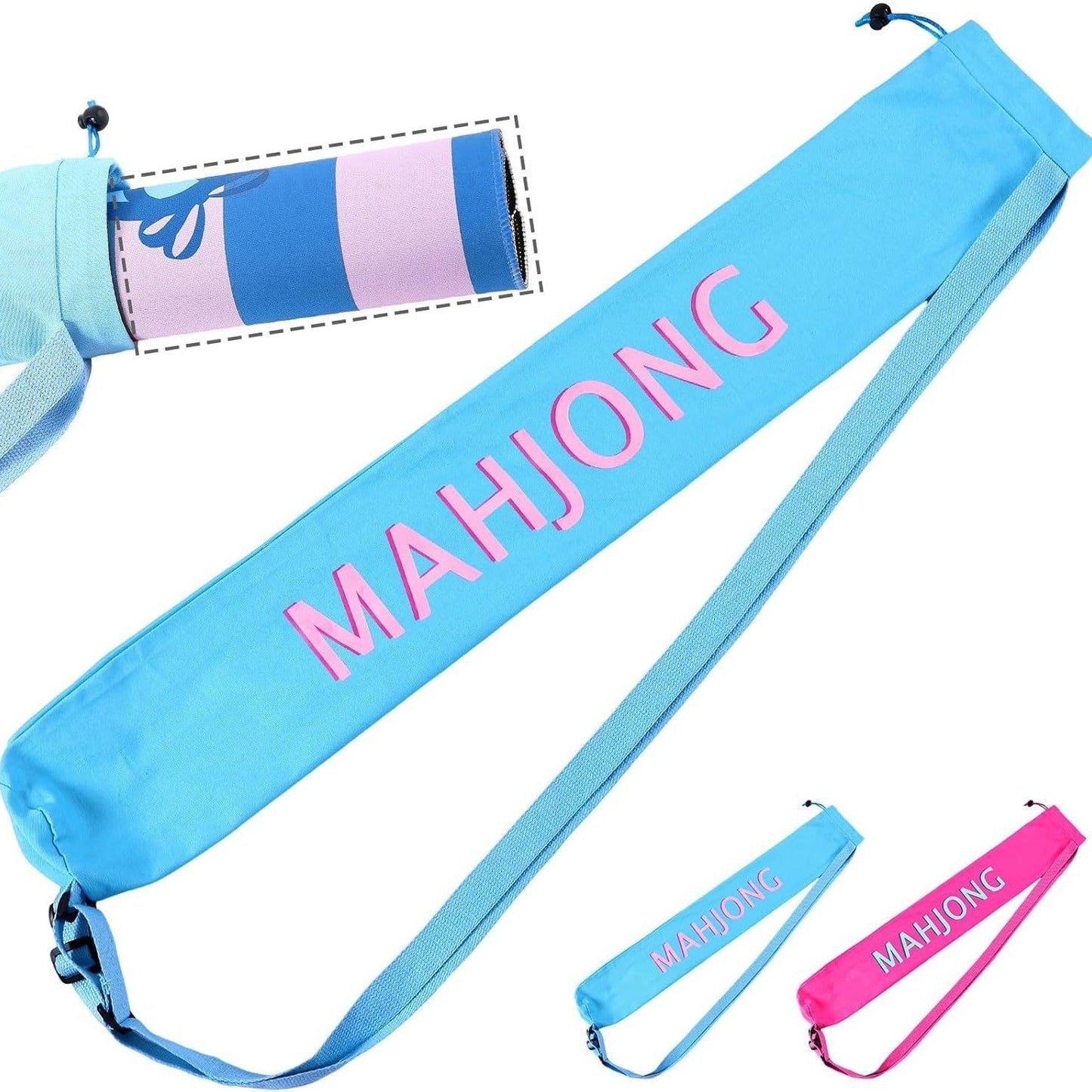 Large Mahjong Set Travel Bag – Portable Storage Case with Shoulder Strap for Game Night & Outdoor Use