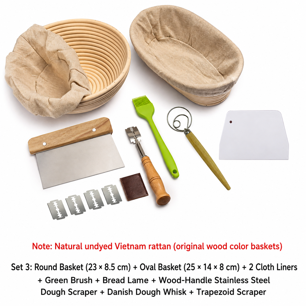 Bread Proofing Basket Set – Natural Fermentation Basket for Baking