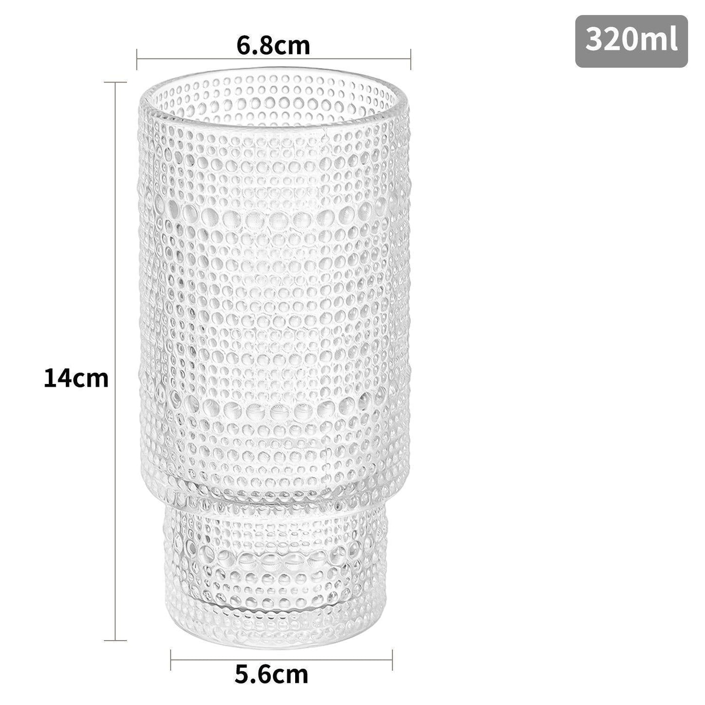 11oz Ribbed Stackable Glass Tumbler – Vintage Coffee, Juice & Whiskey Glass