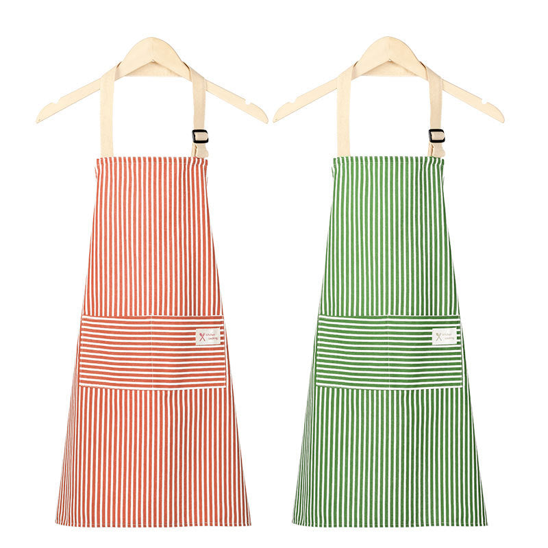 Cotton Linen Apron for Women, Cute Sleeveless Kitchen Smock with Front Pocket