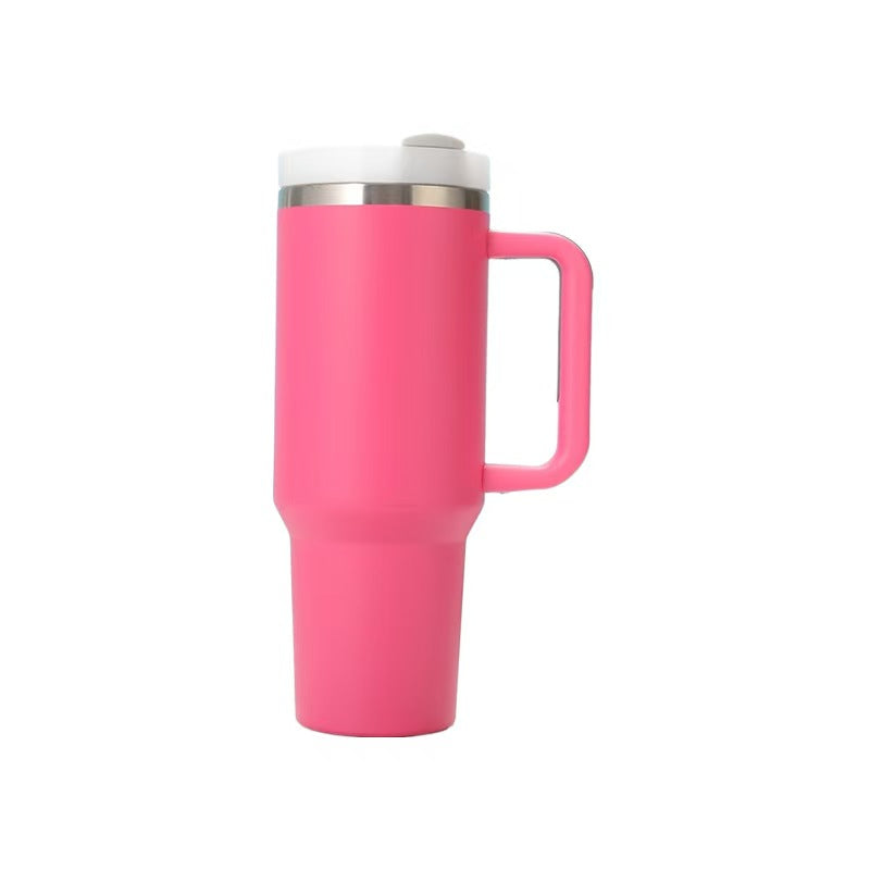 40oz Stainless Steel Insulated Travel Tumbler with Handle – Double Wall Vacuum Portable Mug