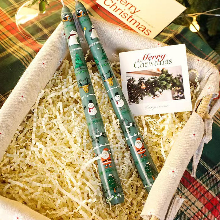 25cm Christmas Taper Candles – Set of 2
