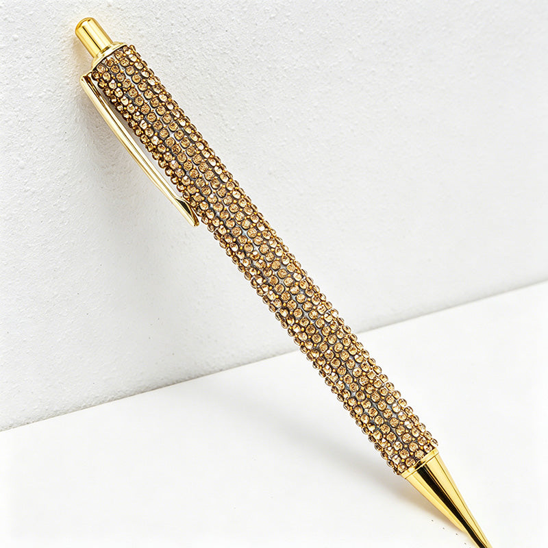 Bling Bling Rhinestone Retractable Ballpoint Pen – Luxury Metal Gift Pen for Office, School & Wedding