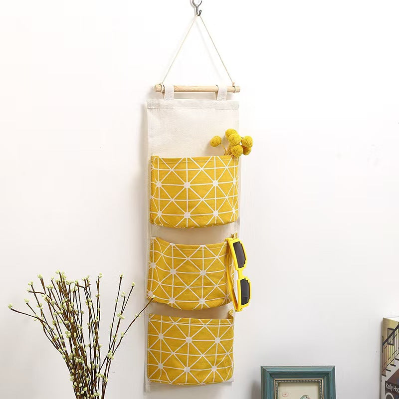 Waterproof Hanging Storage Bag Cotton Linen Wall Organizer