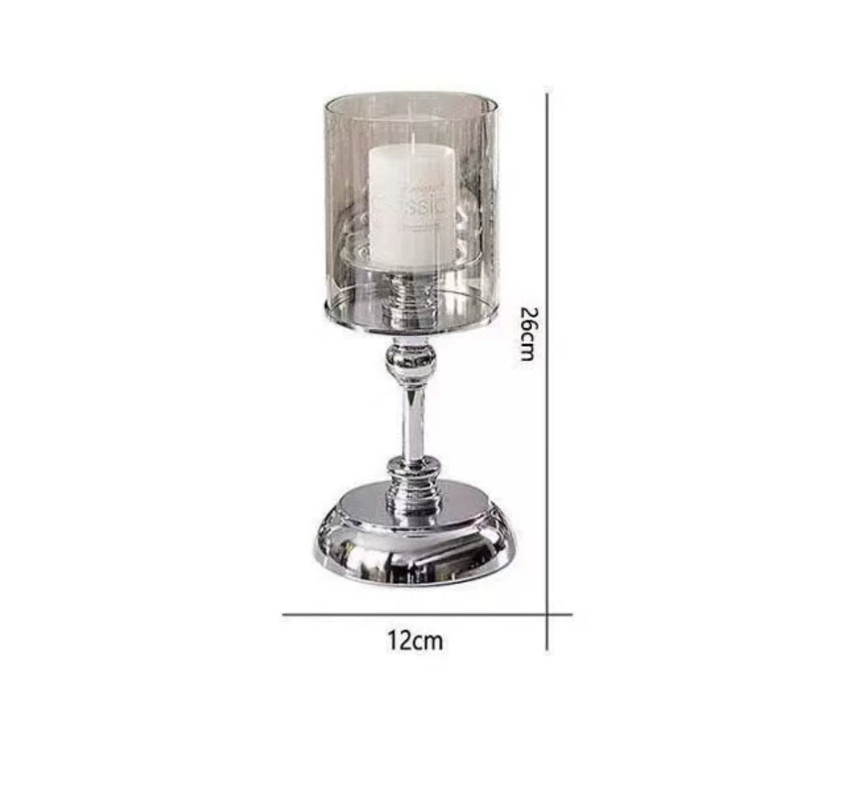 Glass Candleholder Aromatherapy Candle Decor, Alloy Accent