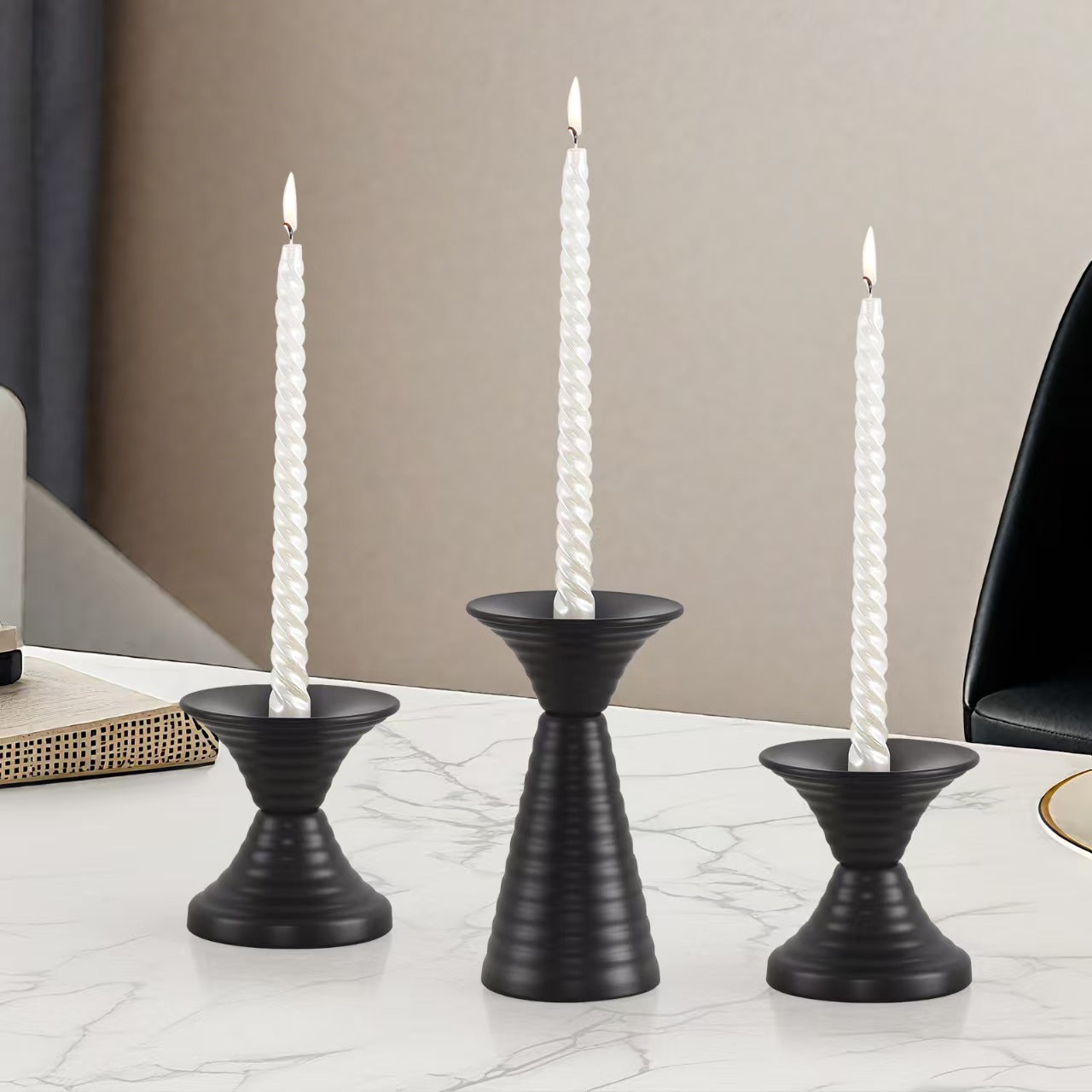 Twisted Thread Candleholder Birthday Party Decor, Heavy Duty Exquisite Iron Ornament