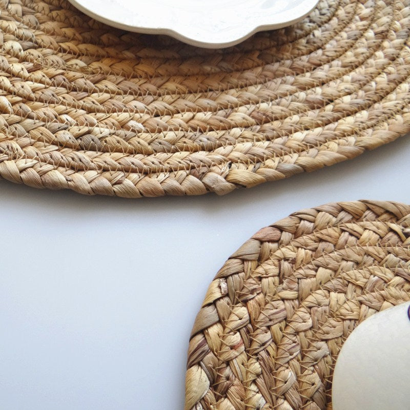 Round Woven Table Mat, Heat-Resistant Placemat and Coaster