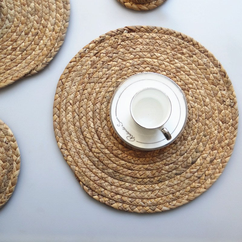 Round Woven Table Mat, Heat-Resistant Placemat and Coaster