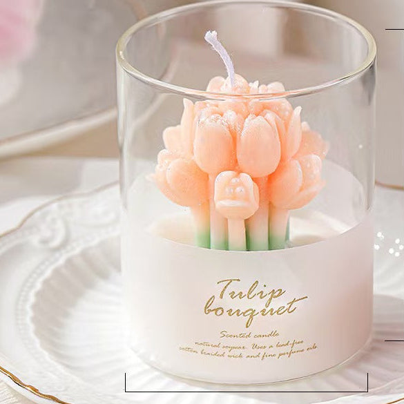 Tulip Bouquet Scented Candle Cup