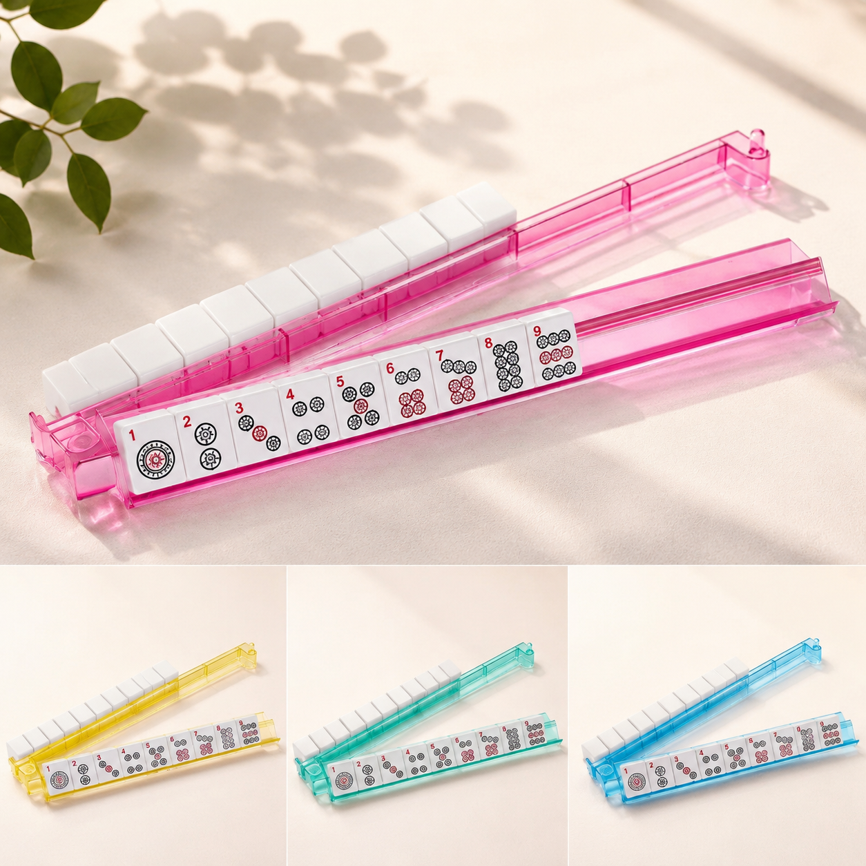 Thickened Mahjong Push Rack – 18 Inch Portable Transparent Tile Ruler for American Mahjong